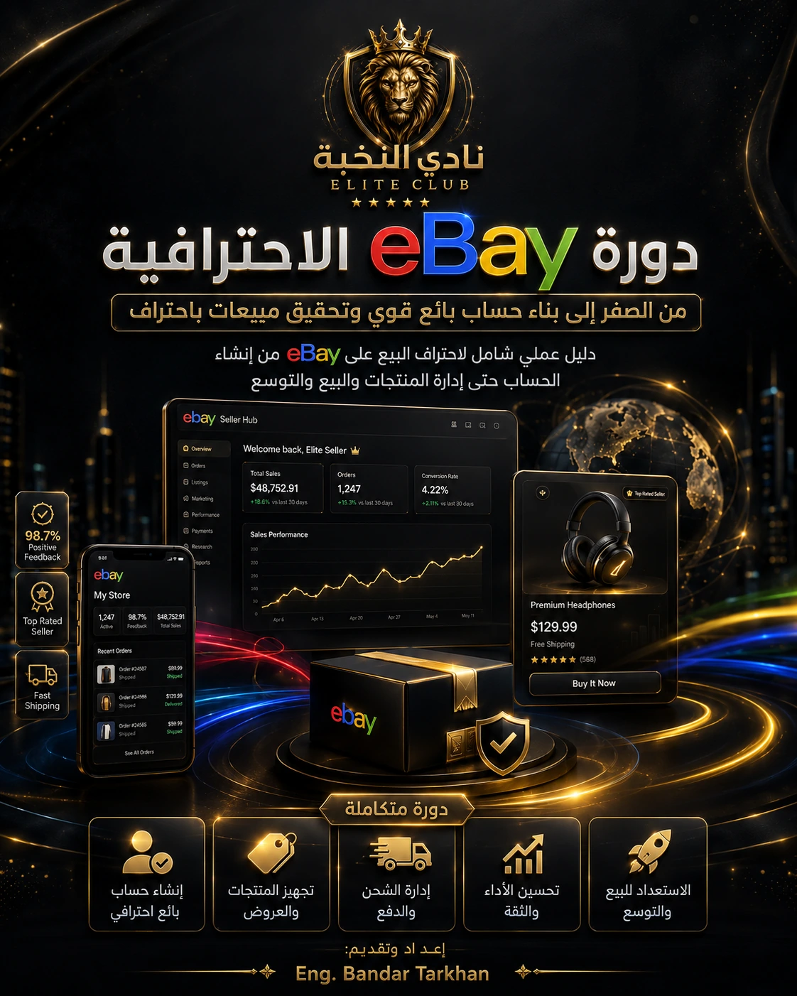 الطريقة الصحيحة والآمنة للبيع على موقع ايباي eBay مع فريق النخبة