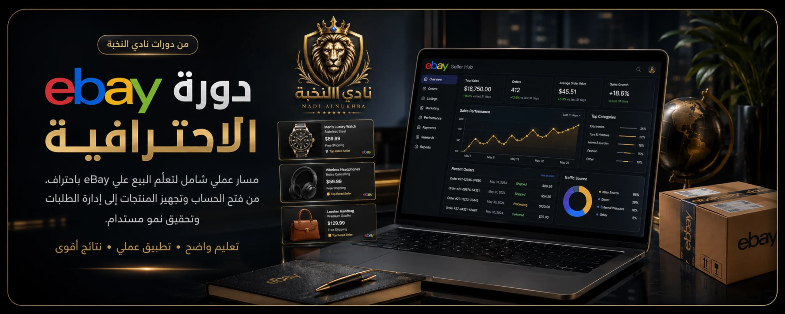 سلايد هيرو دورة eBay الاحترافية من نادي النخبة