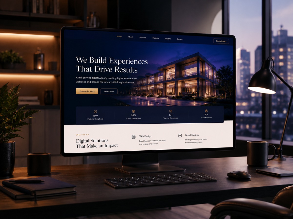 Luxury business website mockup